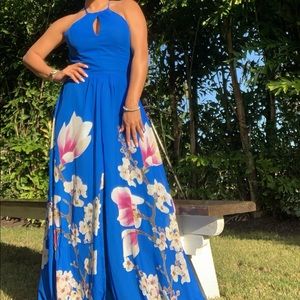 long blue dress